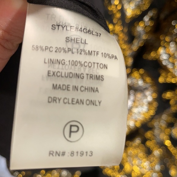 Tracy Reese Gold Jacquard strapless dress … - Picture 6 of 6